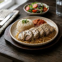 Patlıcanlı sarımsaklı soslu bonfile