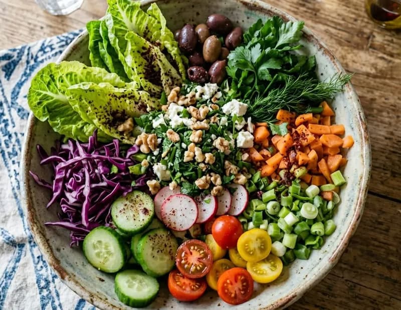 Köri soslu salata