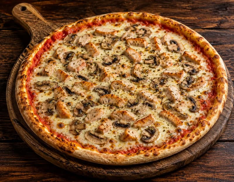 Mantar tavuklu pizza